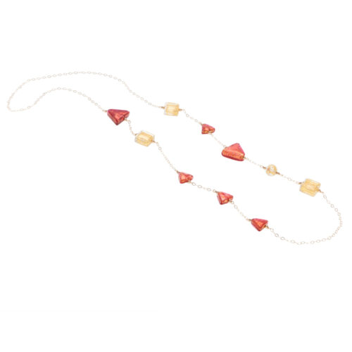 Orabella Geometric Gold-filled Long Necklace by INIZI