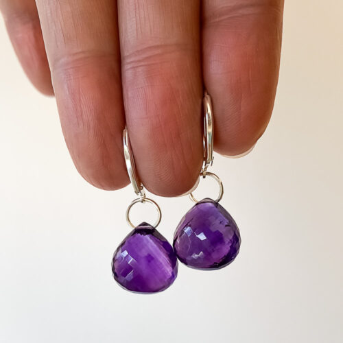 Gems of fire. Gems for royalty. Gems of love. Simply Amethyst Heart Briolette Earrings has so much personality that a minimalistic design lets it speak for itself.