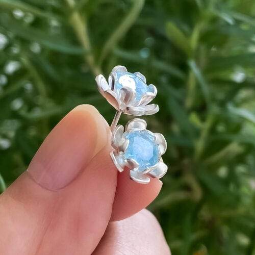 Azure Blooms in Blue Topaz Earrings from INIZI by Christina