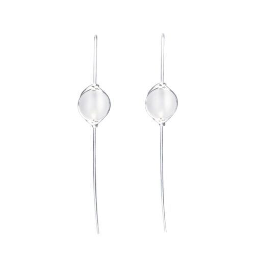 INIZI Matt Rock Crystal Minimalistic Sterling Silver Earrings