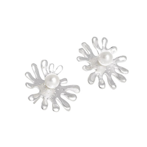 Meri Floral Coral Pearl Earrings – inspired by the wonders of the sea.