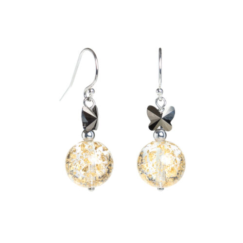 Farfalla Sterling Silver earrings with flecks of gold-foil by INIZI