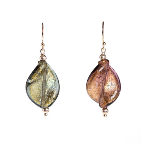 Sienna Whimsical Gold Foil Leaves Earrings by INIZI