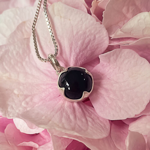 Midnight Curves Black Onyx Pendant Necklace by INIZI