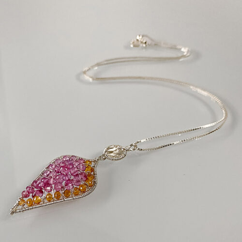 Ombre Shaded Gems Pendant Necklace by INIZI