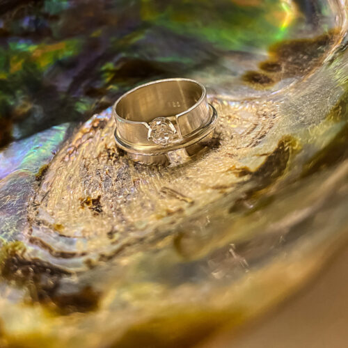 White Topaz Ring on Band by INIZI